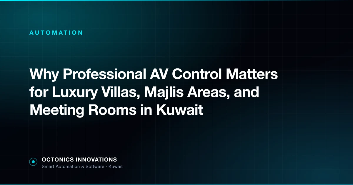 Professional AV control system in a luxury Kuwait villa majlis with ambient lighting
